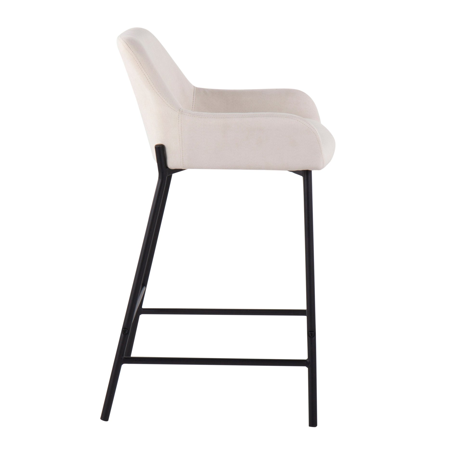 Daniella - Industrial Fixed Height Counter Stool (Set of 2) - Black / Cream - Image 3