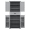 Bathroom Storage Cabinet With Multi Functional Storage Space, Material, Adjustable Shelf, Slide Rail Drawer - Gray - Image 16
