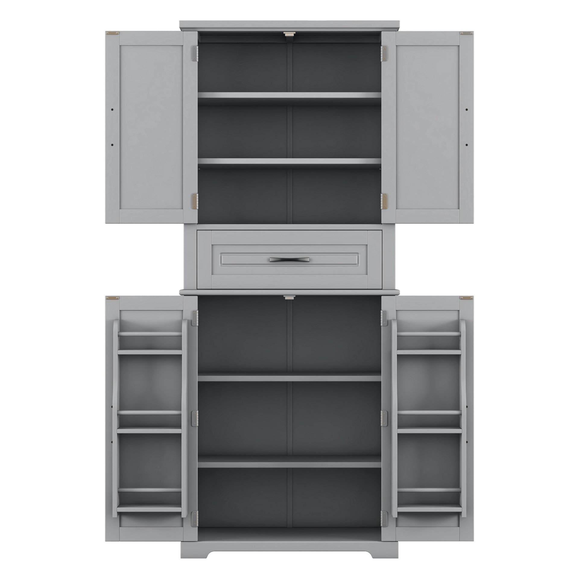 Bathroom Storage Cabinet With Multi Functional Storage Space, Material, Adjustable Shelf, Slide Rail Drawer - Gray - Image 16