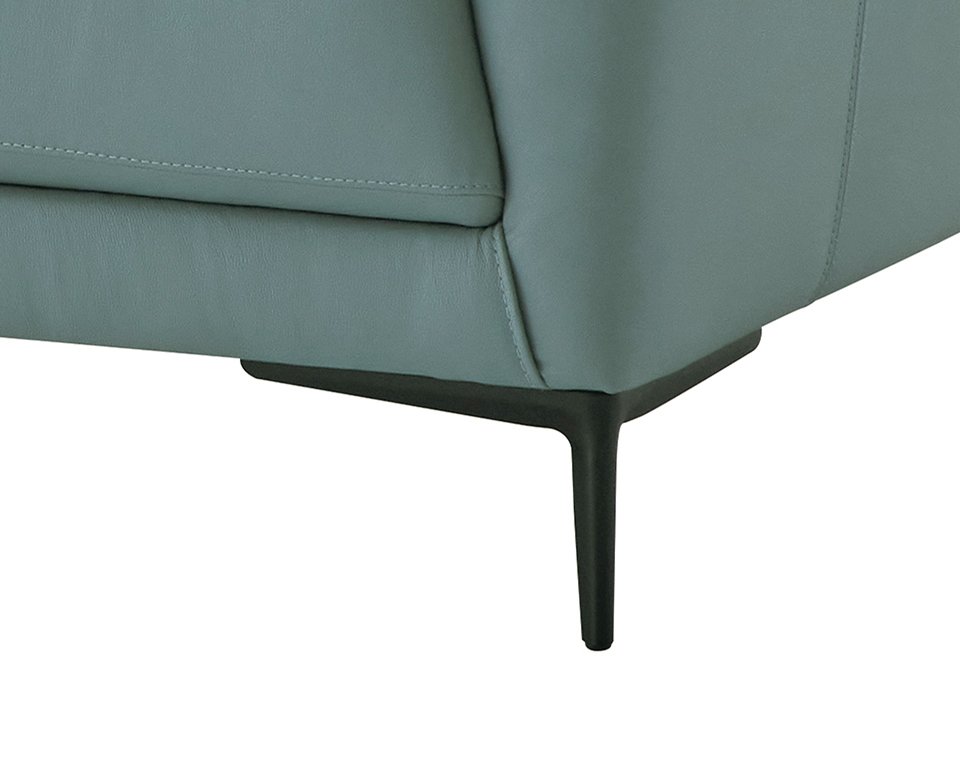 Mesut - Top Grain Leather Loveseat - Sage Green - Image 6