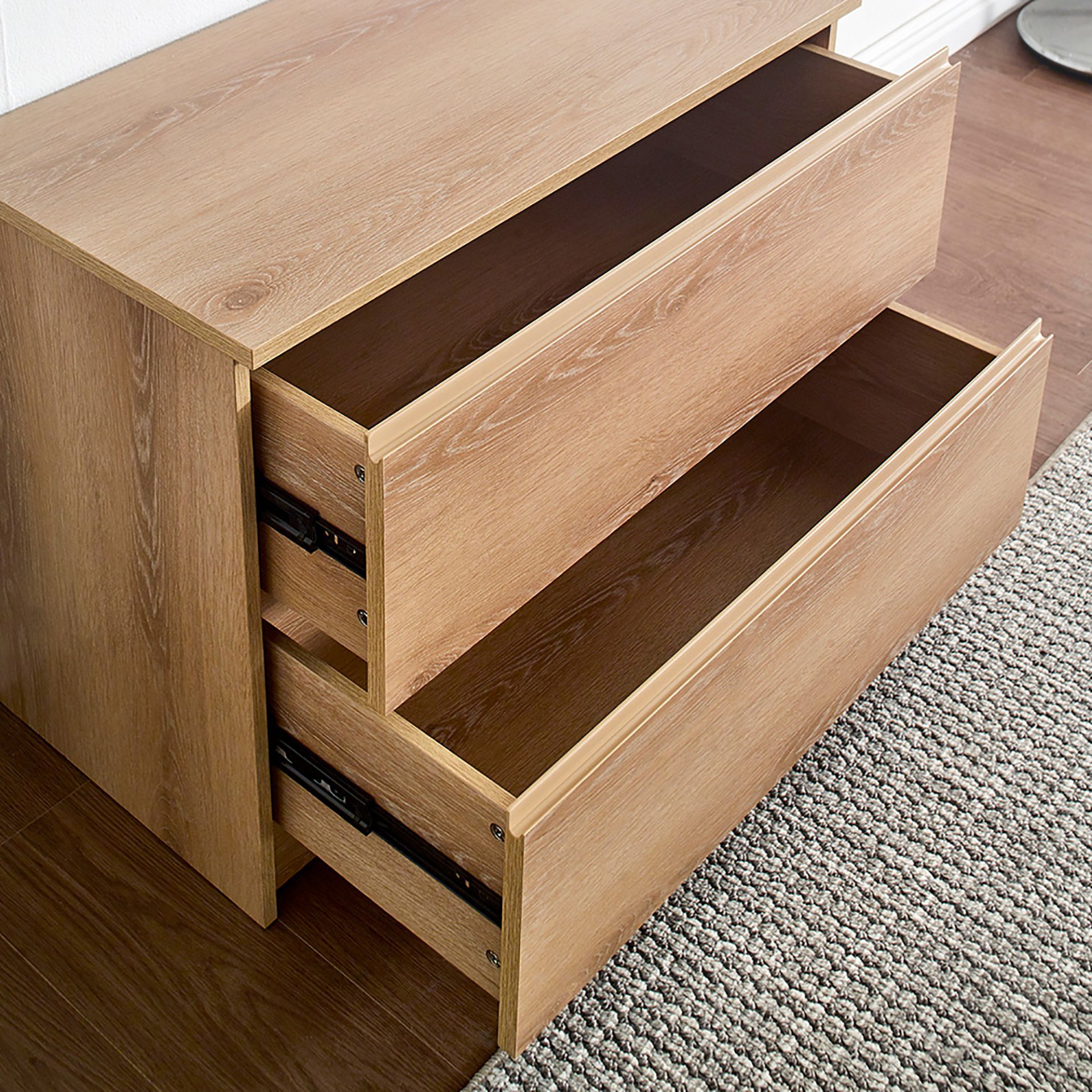 Devi - Wall Mounted Wood Closet System, Modular Units And Warm - Oak - Image 8