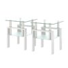 Modern Tempered Glass Tea Table, End Square Table For Living Room (Set of 2) - Transparent / White - Image 7