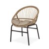 Outdoor Accent Chair With Curved Back And Basket Frame, (Set of 2) - Light Brown / Beige - Image 5