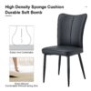 Modern Minimalist Dining Chairs With Curved Backrest And Metal Legs, (Set of 2) - Black - Image 8