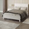Albany - Twin Bed Frame Modern Rustic Solid Wood With Headboard, Heavy Duty Twin Size, Box Spring Needed - White - Image 2
