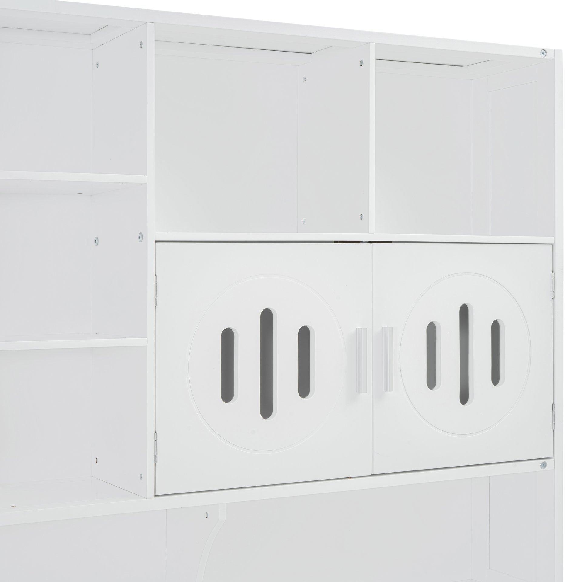 Full Size Wooden Daybed With Hydraulic Bed And All In One Cabinet And Shelf - White - Image 11