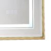 LED Bathroom Beveled Mirror, 3000 - 6000K Gradient Front And Backlit LED Mirror For Bathroom, 3 Colors Dimmable, Ip54 Enhanced Anti - Fog, Hanging Plates Wall Mount Lighted Mirror - Gold - Image 5