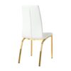 Modern Upholstered Dining Chair (Set of 4) With Gold Plated Metal Legs - White - Image 9