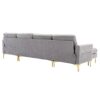 Convertible Sectional Sofa Couch With Movable Ottoman - Light Gray - Image 20