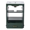 Bathroom Vanity With Ceramic Sink Combo, Modern Freestanding Storage Cabinet With Silver Handles, Soft Closing Doors - Green - Image 14
