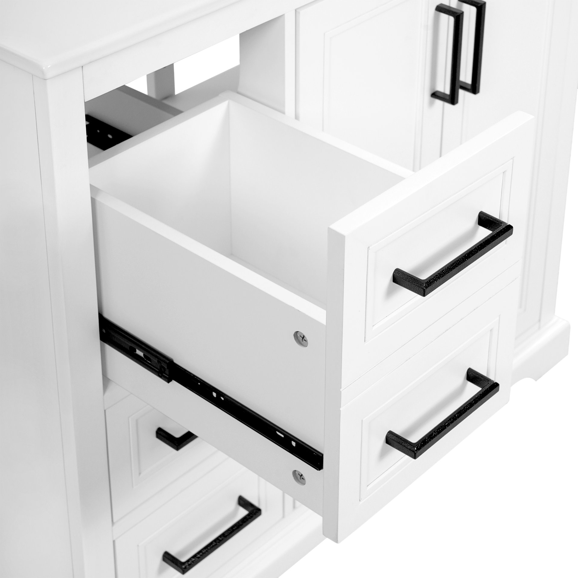 36" Bathroom Vanity With Sink, Soft Close Doors, Adjustable Shelf & 3 Drawers - White - Image 18