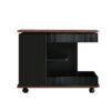 Adjustable End Table With Wheels, Modern Multifunctional Sofa Side Table With Lift Top, 360°Rotating Top And Storage Space For Living Room, Small Space - Black / Brown - Image 11