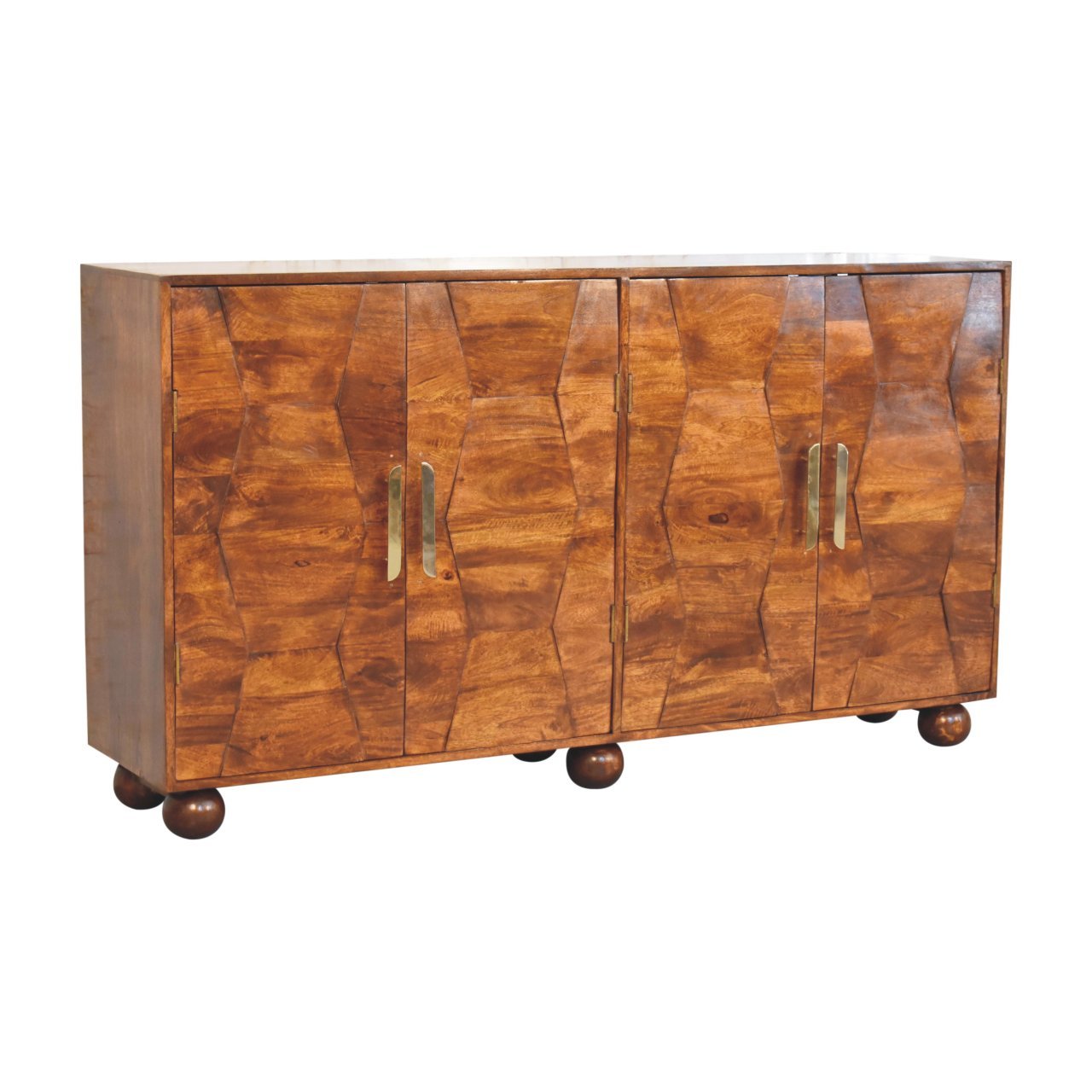 Wavecrest Cabinet, 4 Shelves - Chestnut - Image 2
