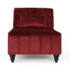 Ethereala - Upholstered Velvet Chaise Lounge With Button Tufted - Garnet - Image 5
