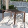 Acacia Wood Outdoor Dining Table With Slatted Top - Dark Brown - Image 8