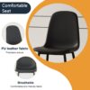 Modern Minimalist Dining Chair Set 4 Chairs, Upholstered Side Chairs With Metal Legs - Black - Image 6