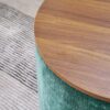 Classic Style 2 Piece Round Chenille Storage Ottoman Set With Drum Shaped Stool, Desktop - Dark Green - Image 11