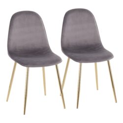 Pebble - Contemporary Chair (Set of 2) - Gold / Gray