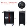 Double Door Clapboardl Multi Function Tool Cart - Black / Red - Image 3