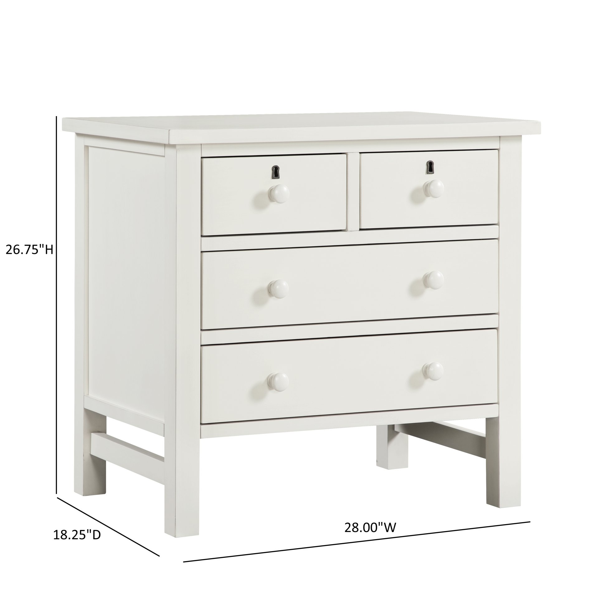 Georgina - 4 Drawer Storage Nightstand - Antique White - Image 3