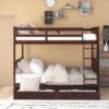 Full Over Full Bunk Bed With Ladders And 2 Storage Drawers - Espresso - Image 12