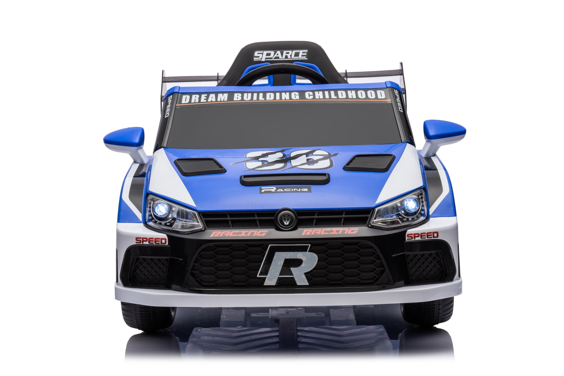 12V4A 20W*2 One Button Start, Forward And Backward, High And Low Speed, Music, Front Light, Power Display, Two Doors Can Open, 2.4G R / C, Seat Belt Four Wheel Absorber Kids Ride On Car - Blue - Image 11