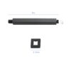 Premium 8" Ceiling Mounted Shower Arm With Flange In Stainless Steel - Matte Black - Image 3