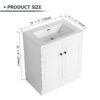 Modern Freestanding Bathroom Vanity Resin Sink With Soft Close Cabinet Doors - White - Image 5