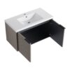 Contemporary Wall Mounted Bathroom Vanity With Resin Sink, Soft Close Doors - Khaki - Image 18