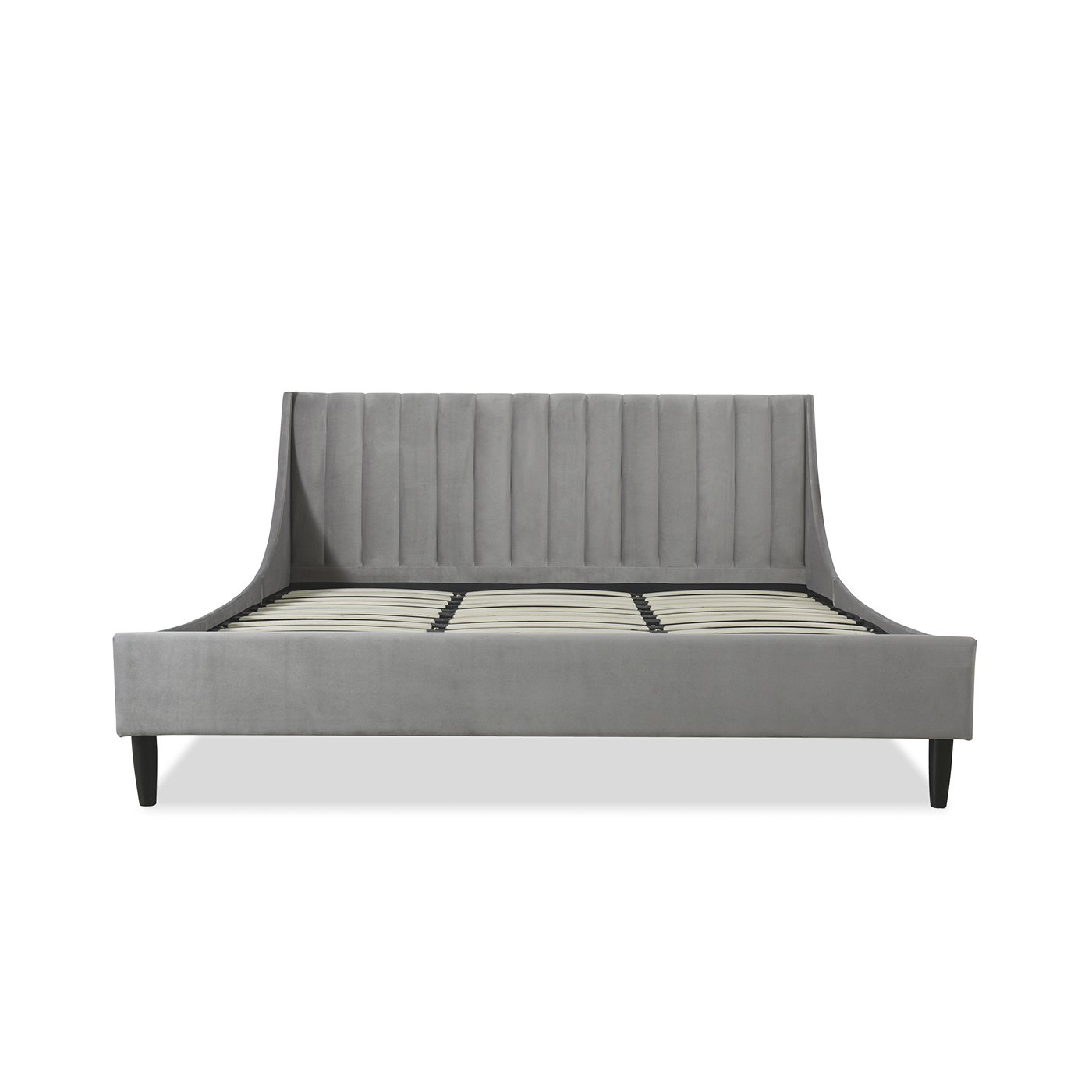 Aspen - King Vertical Tufted Modern Headboard Platform Bed Set - Opal Gray - Image 11