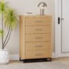 Borah - Contemporary Wood 5 Drawer Dresser - Natural - Image 5