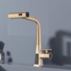 Waterfall Kitchen Faucet With Temperature Display And Pull Down Sprayer - Brushed Gold - Image 2