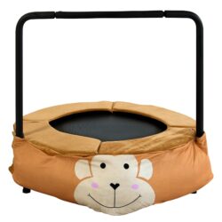 Monkey Children's Trampoline Happy Expression Outdoor / Indoor Dual Use, Foldable Iron Tube - Yellow / Black