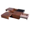 Italian Retro Inspired Acacia Wood Storage Coffee Table - Brown / Black - Image 13