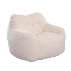 Beanbag Chair, Beanbag Sofa Chair With Armrests Stuffed High Density Foam, Lazy Sofa Comfy Chairs Beanbag Chair For Adults In Living Room, Bedroom Reading - White