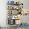 Heavy Duty Adjustable Shelving Unit, 5 Tier Wire Storage Shelves With Wheels - Brushed Nickel - Image 4