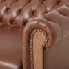 Comfy 3 Seat Sofa With Wooden Legs, Retro Style For Living Room And Study - Light Brown - Image 8