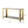 Modern Glass Top Mirror Stainless Steel Console Table For Living Room, Tempered Glass - Black / Gold - Image 3