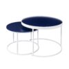 Contemporary Gallery Top Round Nesting Coffee Table Set - Blue - Image 2