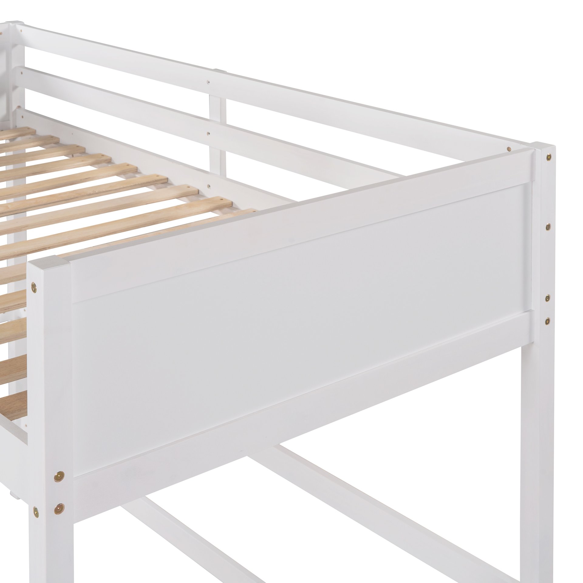 Twin Size Loft Bed With Ladder - White - Image 6