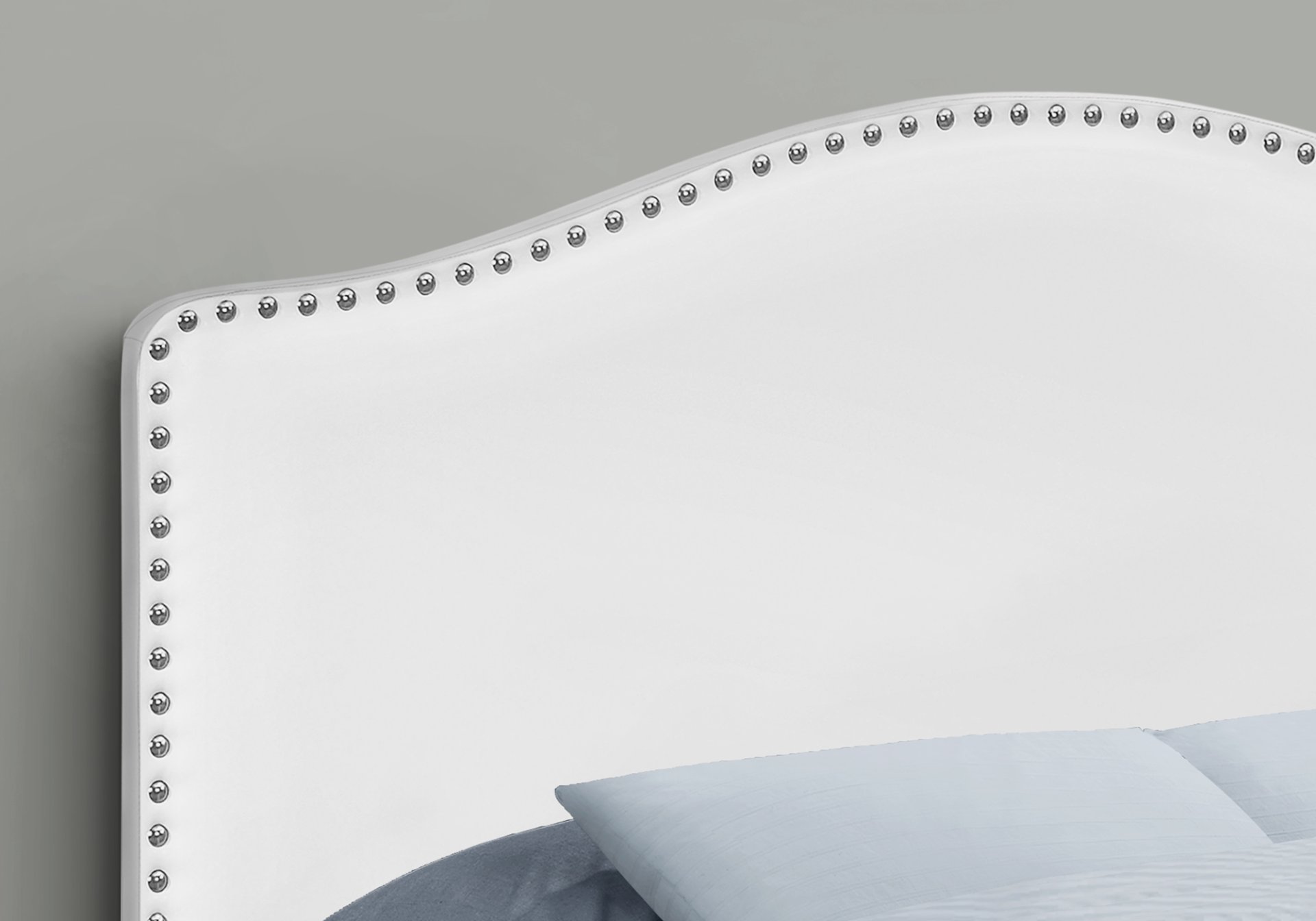 Full Size, Bed Headboard Only, Upholstered, Transitional - White - Image 3