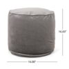 Shimon - Cylinder Pouf Ottoman And Floor Cushion - Pewter Gray - Image 3