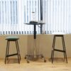 Movable Adjustable Bar Table Pub Table 360 Swivel Counter Bar Height Aluminum Star Base Movable For Stand Desk Bistro Table Dining Room Home Kitchen Table - Black - Image 3