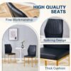 Luxury Simple Chair (Set of 4) High Resilience Dining Chair With Metal Legs - Black / Gold - Image 7