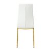 Modern Upholstered Dining Chair (Set of 4) With Gold Plated Metal Legs - White - Image 10
