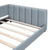 Queen & Twin Long Size Upholstered Platform Bed, Mother & Child Bed - Gray - Image 12