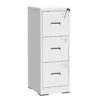 Metal Vertical File Cabinet With Lock And Card Slot For A4 Legal / Letter Size, Durable Steel, 3 Drawers - White - Image 6