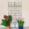 4 Pack Metal Garden Rustproof Trellis For Climbing Plants, Outdoor Flower Support - Black - Image 2