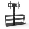 Multi-Function Angle And Height Adjustable Tempered Glass TV Stand - Black - Image 9