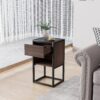 Armando Living Room Side Cabinet, Corner Cabinet, Bedroom Night Stand - Dark Brown / Black - Image 3